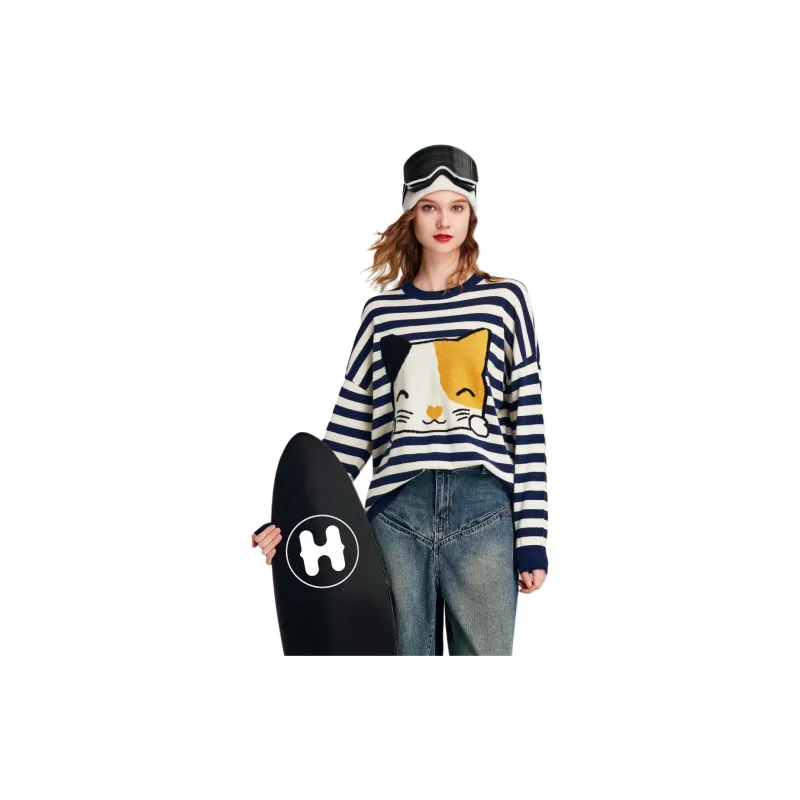 HAVVA Sweaters Women's Stripes-1