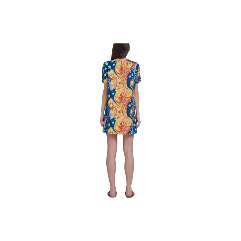 MARNI X No Vacancy Inn Co-brand Short-Sleeved Dresses Women's Blue-2