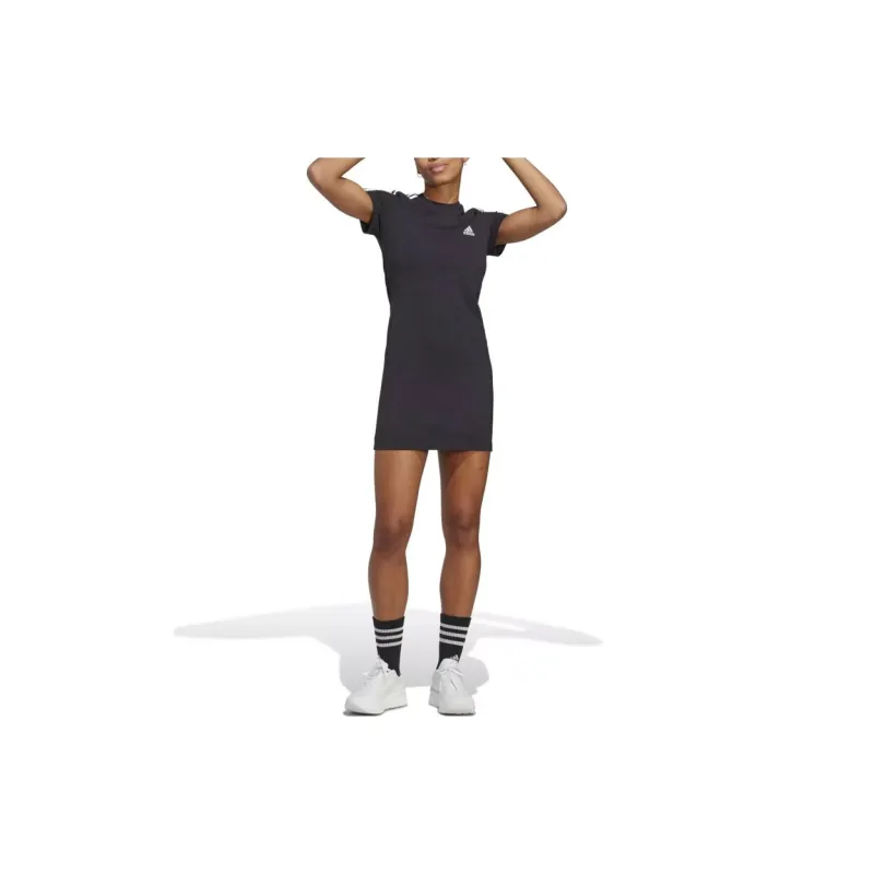 Adidas W 3S FIT T DR Short Sleeved Dress Women's Black-1
