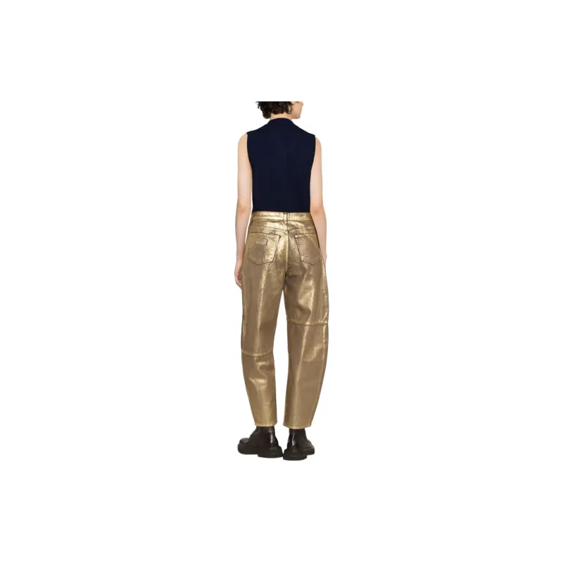 GANNI Stary Gold foiled Jeans-1