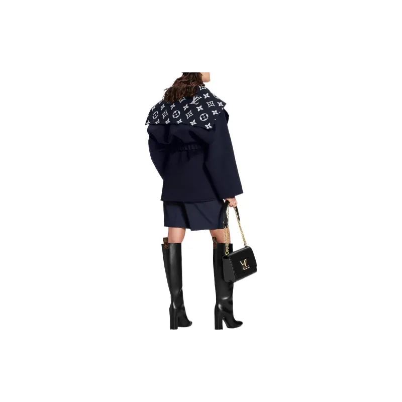 LOUIS VUITTON Flap Pocket Hooded Wrap Coat-1