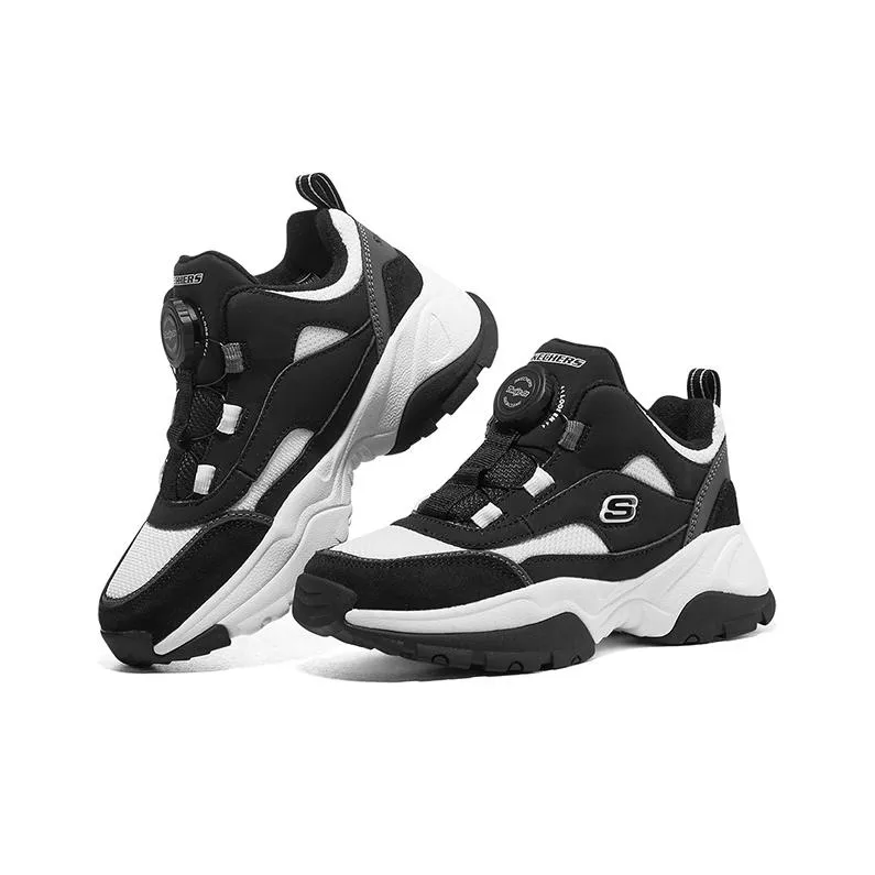 Skechers Sport Wear resistant And Lightweight Kids Lifestyle Shoes Black White Teenagers-3