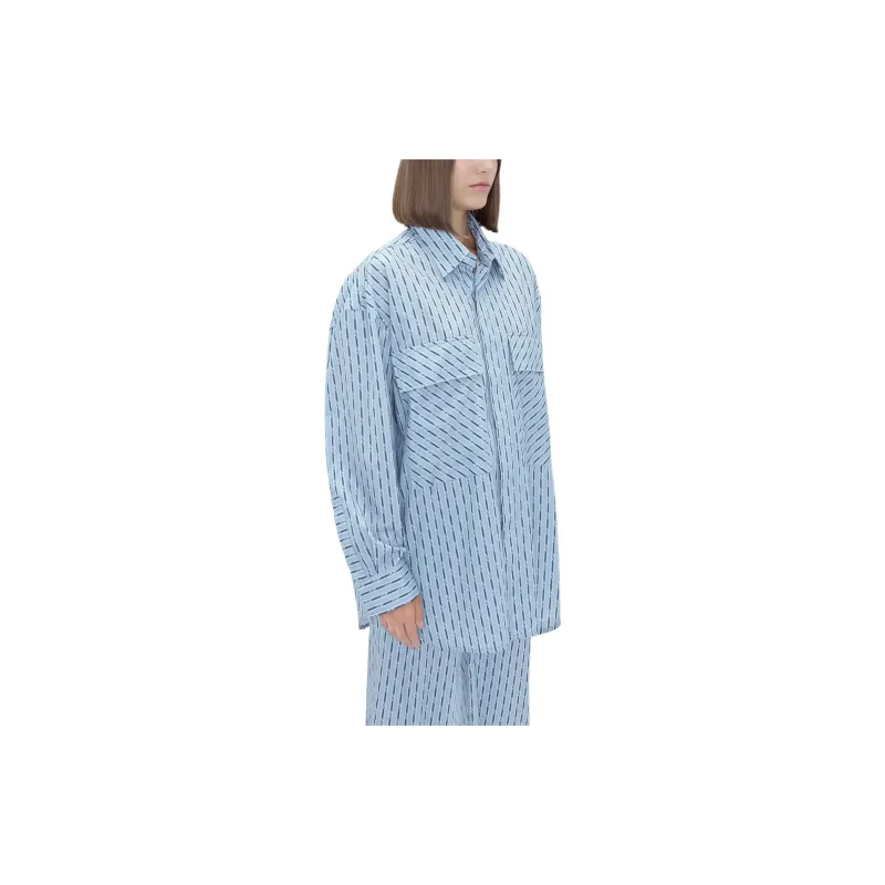 AMIRI SS24 Double Pocket Workwear Shirt Women's Blue-3