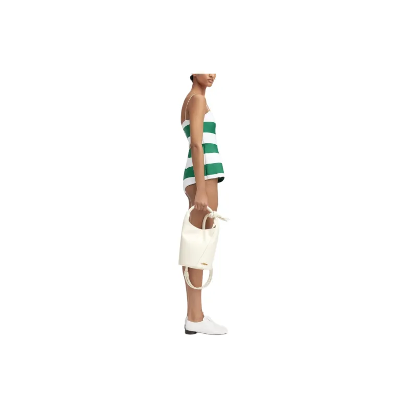 Jacquemus SS24 Striped Romper Bodysuits Women's Green/Green-3