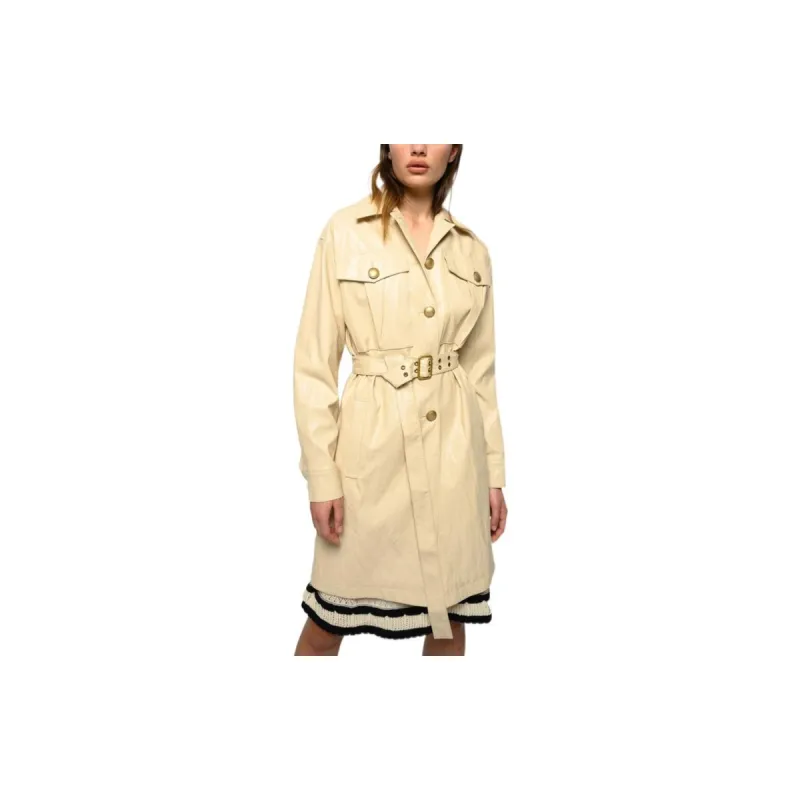 PINKO Trench Coats Women's Khaki-4
