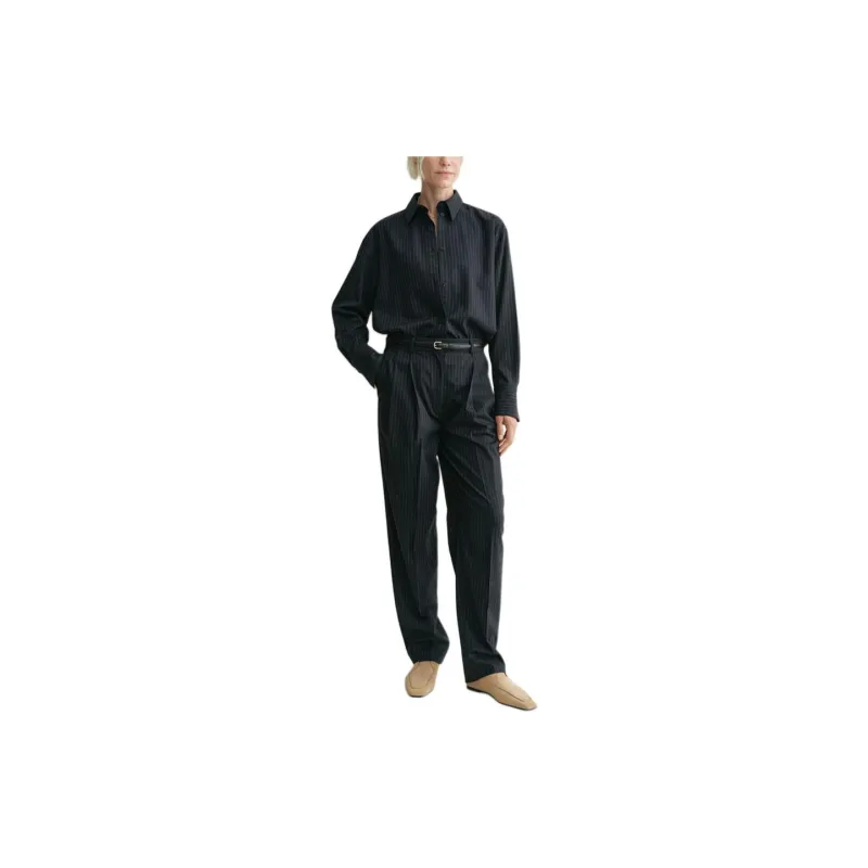TOTEME Pleat Detailed Pinstriped Trousers-1