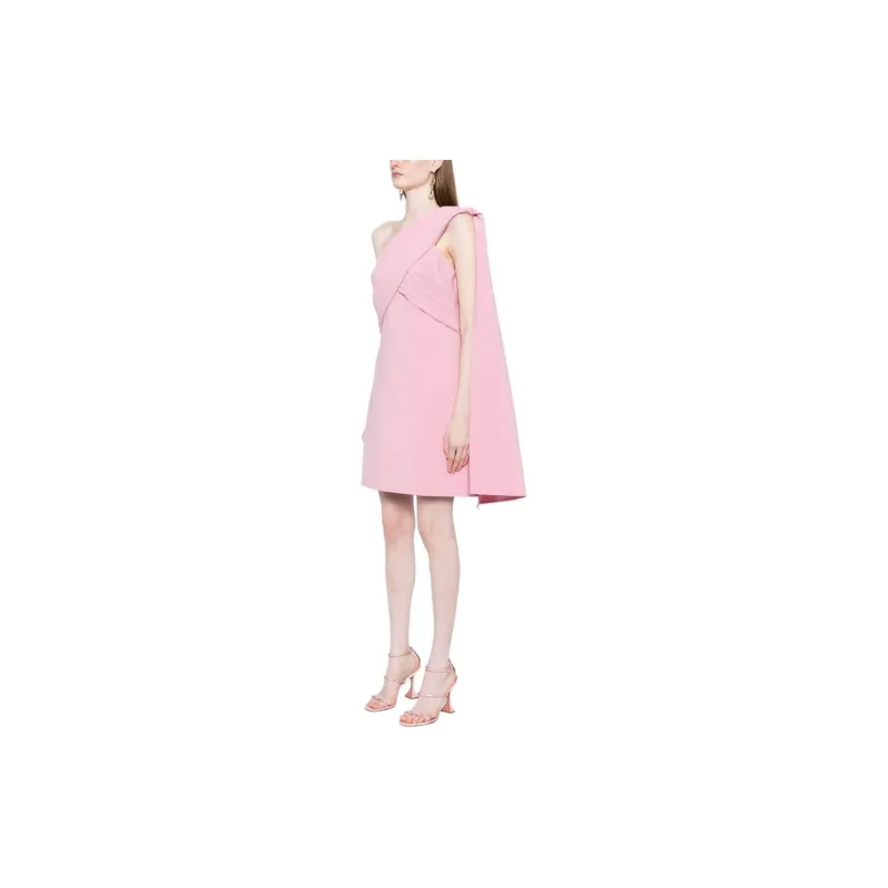 ELIE SAAB One shoulder Crepe Minidress-3