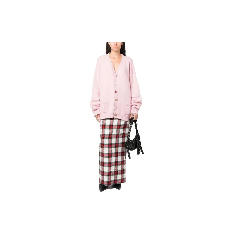 Vetements Crystal-buttons Ribbed-knit Cardigan-1