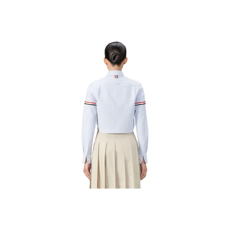 THOM BROWNE Striped Cropped Shirt-2