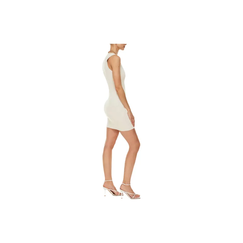 ARITZIA Babaton Mendieta Sculpt Knit Dress Sleeveless Dress Women's Matte Pearl/Matte Pearl-4