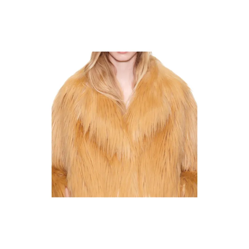 STAND STUDIO SS24 Velvet-feel Coat Women's Caramel-4
