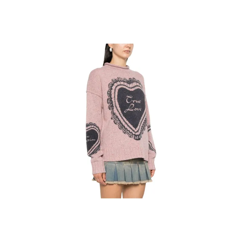 Acne Studios Heart print Chunky knit Jumper-3
