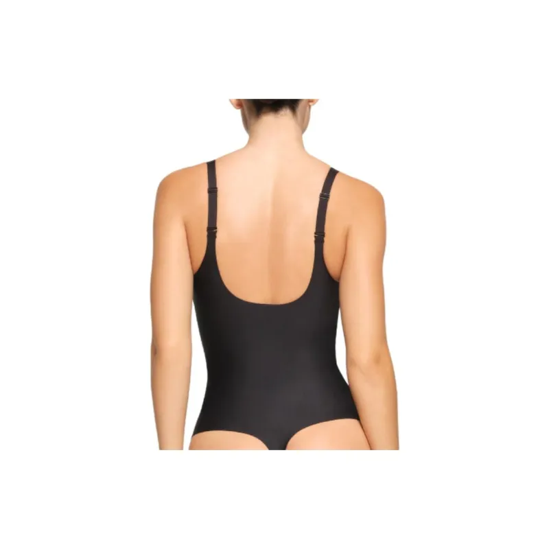 SKIMS BODY UNLINED PLUNGE THONG BODYSUIT Jumpsuit Women's ONYX/Onyx-2