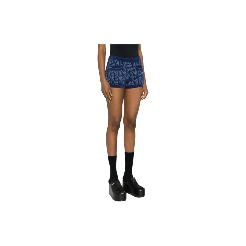 PALM ANGELS Monogram jacquard Knitted Shorts-2