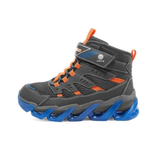 Skechers Mega Surge Abrasion Resistant Kids Lifestyle Shoes Black Blue Orange Teenagers