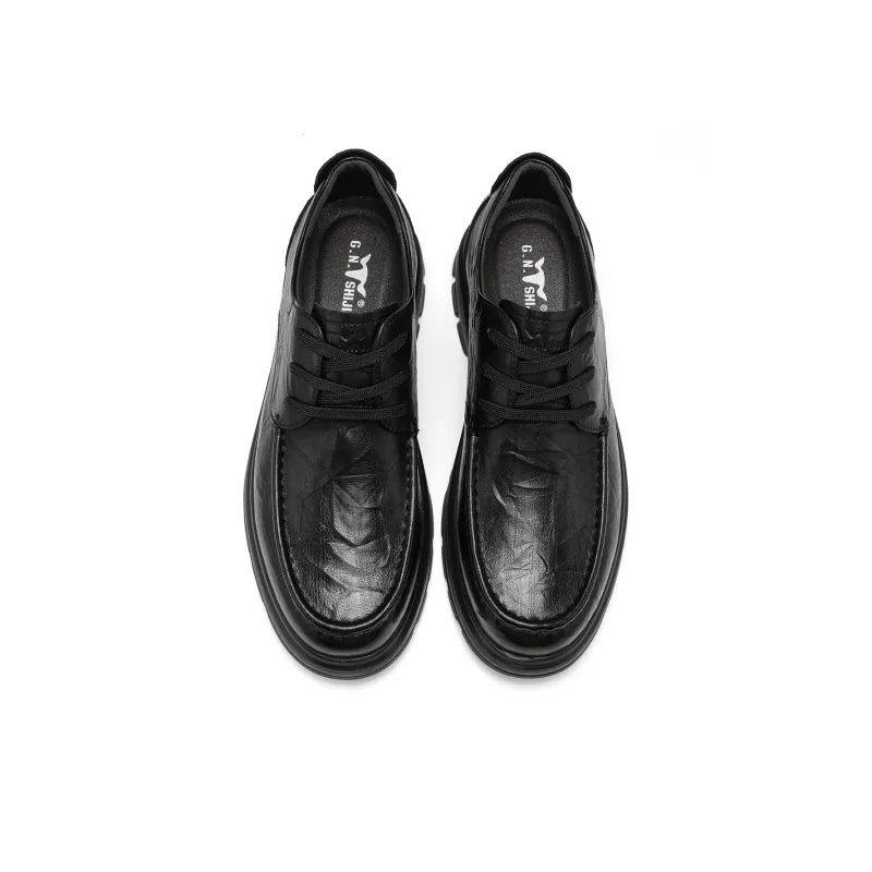 G.N.SHIJIA Lightweight Low Top Casual Shoes Men's Black-4