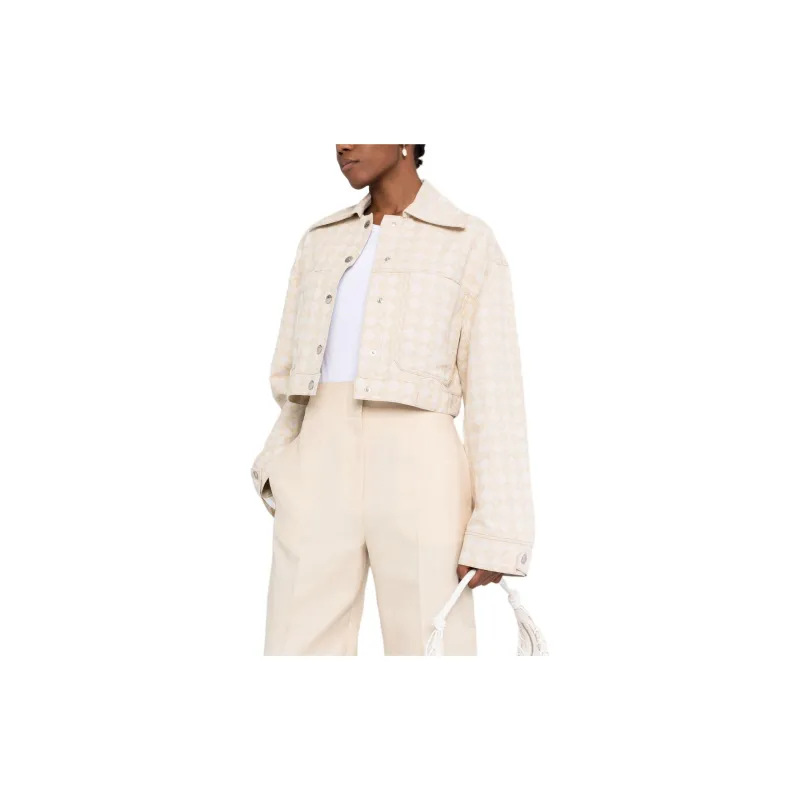 NANUSHKA Logo Pattern Boxy Denim Jacket-1