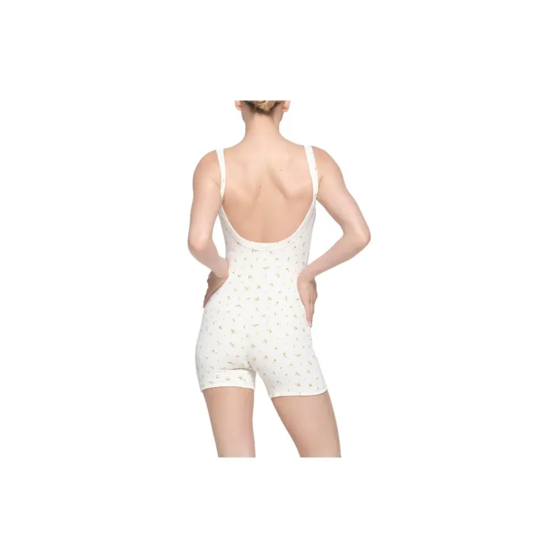 SKIMS SS24 Cotton Collection COTTON RIB LOW BACK ONESIE Bodysuits Women's MARIGOLD ROSEBUD PRINT/Wan Shu Ju Rose Print-2