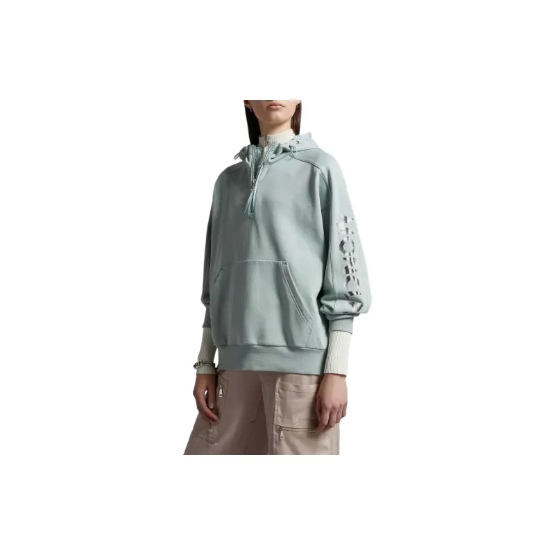 Moncler Logo Patch Half Zip Hoodie-1