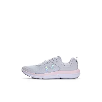 Under Armour Charged Assert 10 Anti Slip Wear Resistant Low Top Kids' Running Shoes Gray Purple Kids'