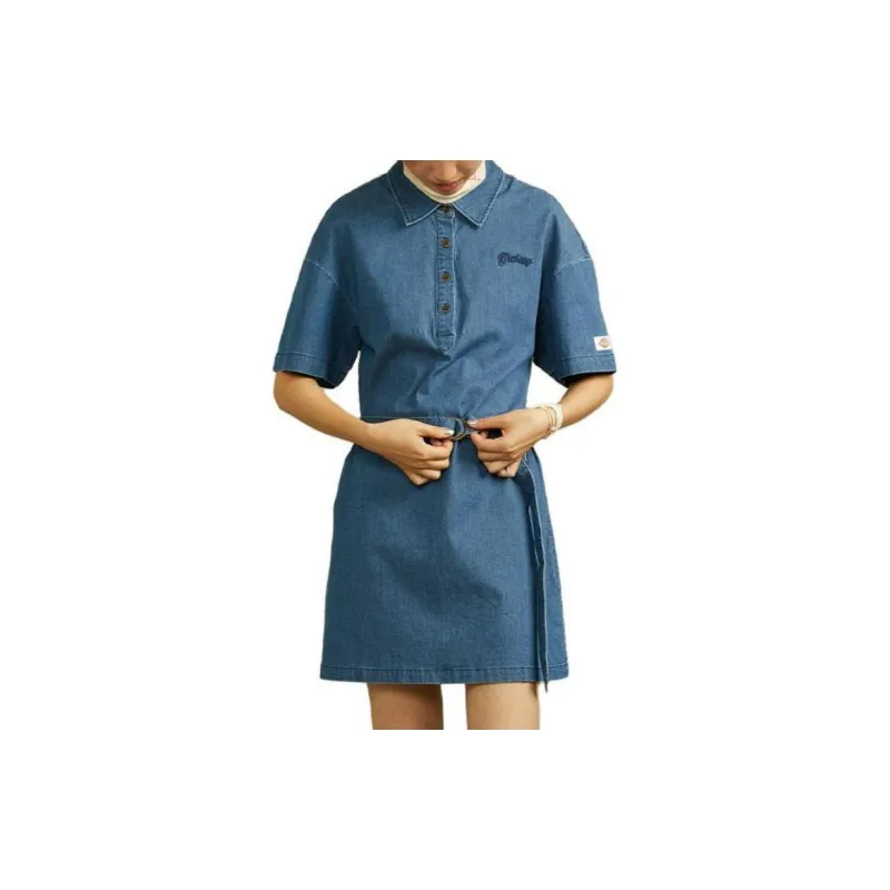 Dickies Short Sleeved Dress Women's Blue-1