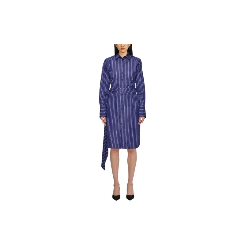 FERRAGAMO Pinstripe-pattern Cotton Shirtdress-2