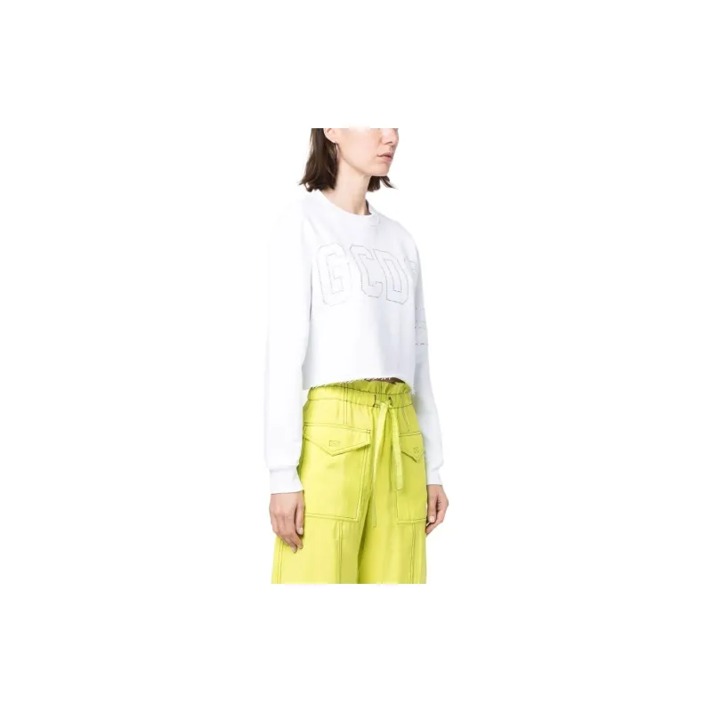 GCDS Studded logo Cropped Sweatshirt-2
