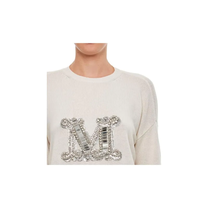 MaxMara Logo Embroidered Knitted Jumper-3