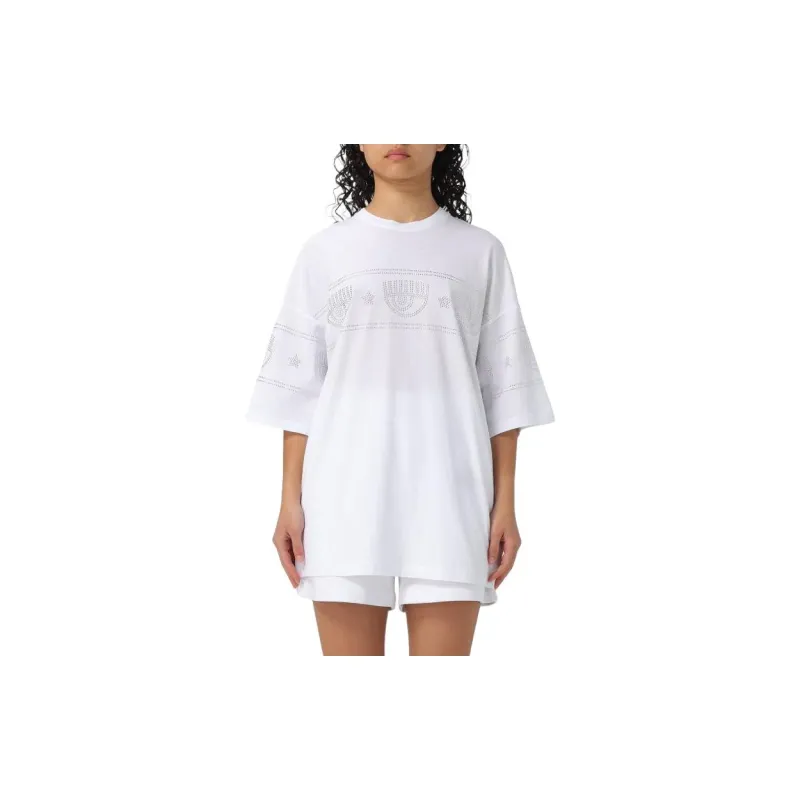 CHIARA FERRAGNI Logo Studded Crewneck T Shirt-2