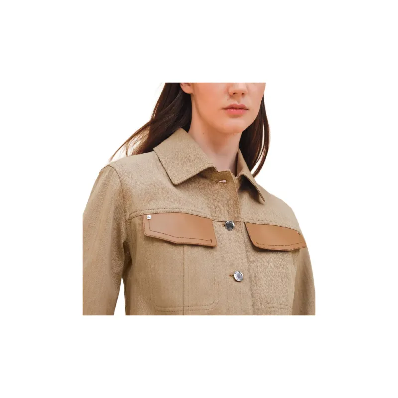 HERMES Jackets Coats Women's Marble Beige-2
