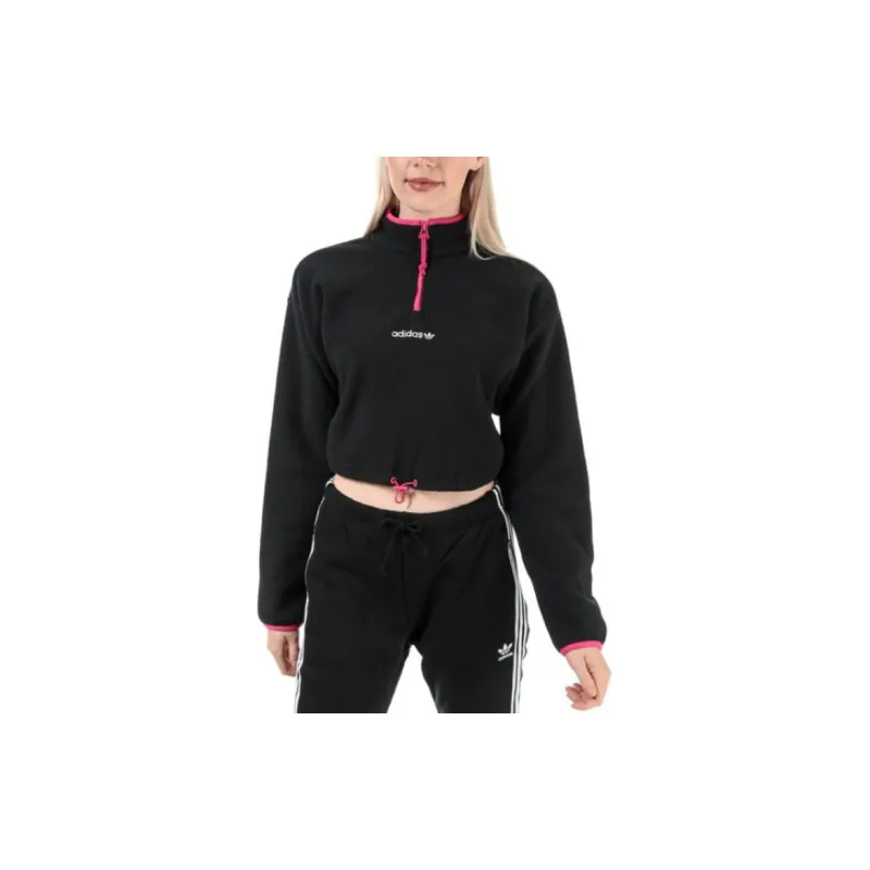 Adidas Originals x BLANC Crop Tops Women's Black Red-1