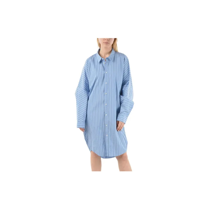 Balenciaga SS21 Long-Sleeved Dress Loose Fit Women's Blue-2
