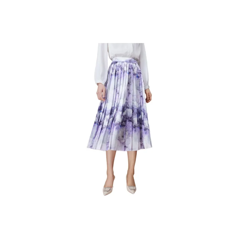 BBLLUUEE Casual Long Skirt Women's Mist Purple-4