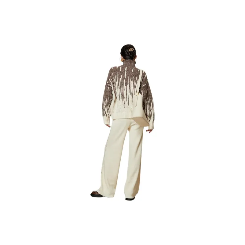 Weekly Knitwear Women's White Brown-4