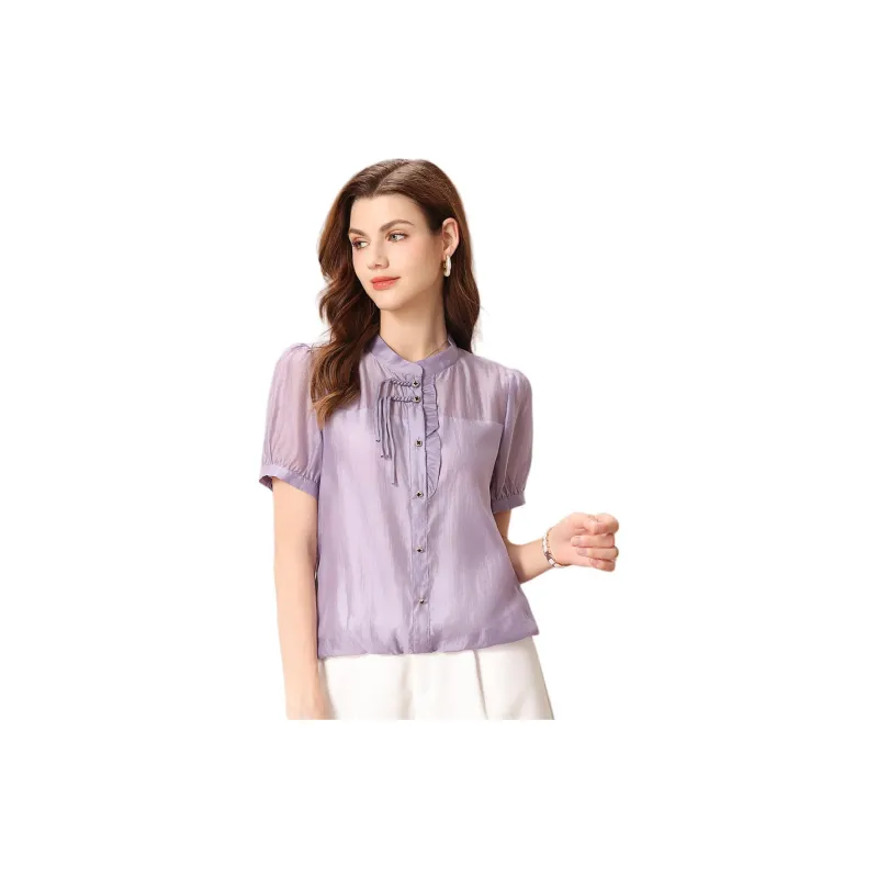 FENHONGMALI Shirt Women's Purple-1