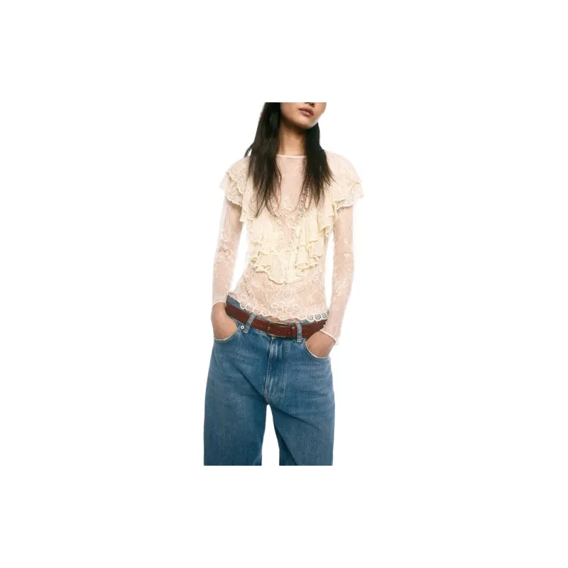 ZARA ZW Series Chiffon Shirts Women's Light Pink-2