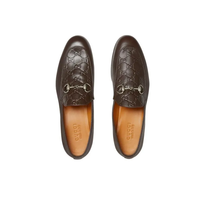 GUCCI Horsebit Loafers Men Brown-3