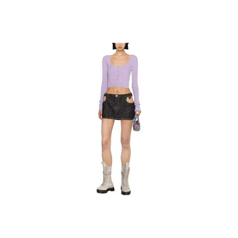 Vivienne Westwood Denim Short Skirts Women's Black-1
