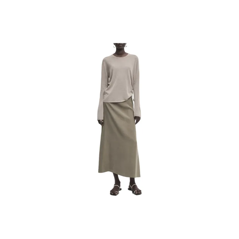 Massimo Dutti Casual Long Skirts Women's Gray-2