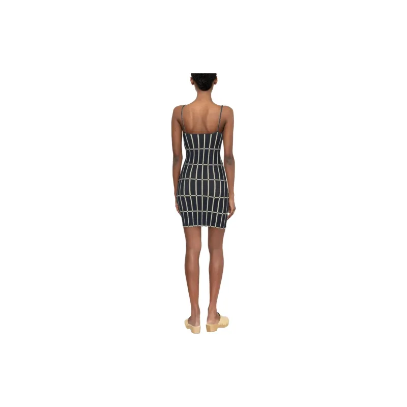 Jacquemus Sleeveless Dresses Women's Blue White-3