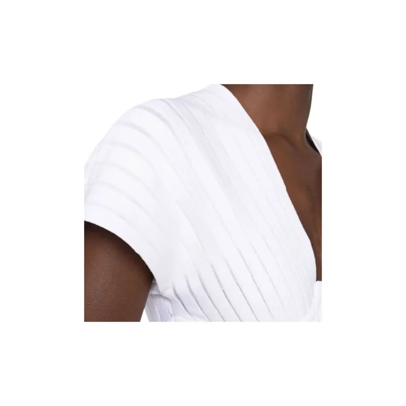 BALMAIN Pleated Mesh Mini Dress-6