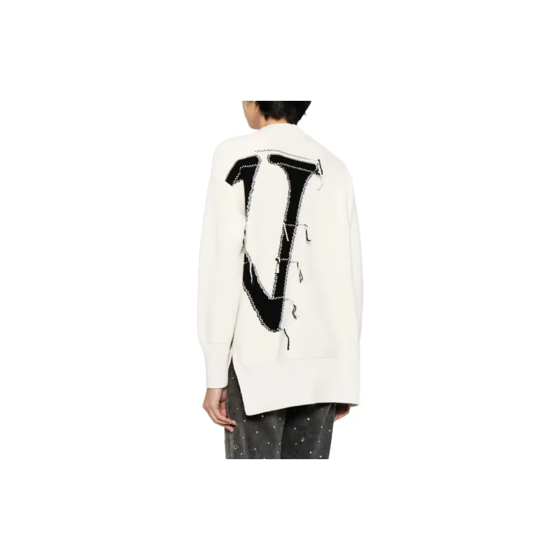 OFF WHITE Logo Detailed Crewneck Knitted Jumper-2