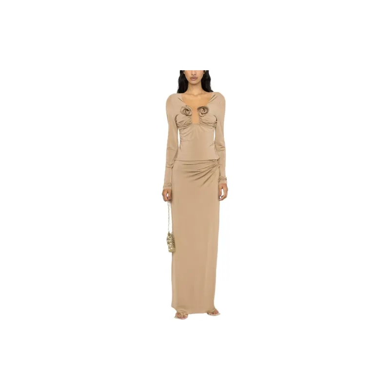 Magda Butrym Cut-Out-Detailed Ruched Maxi Skirt-1