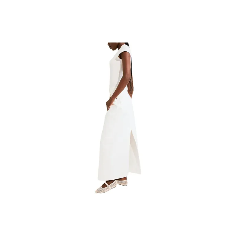 H&M Denim Long Skirts Women's White-3