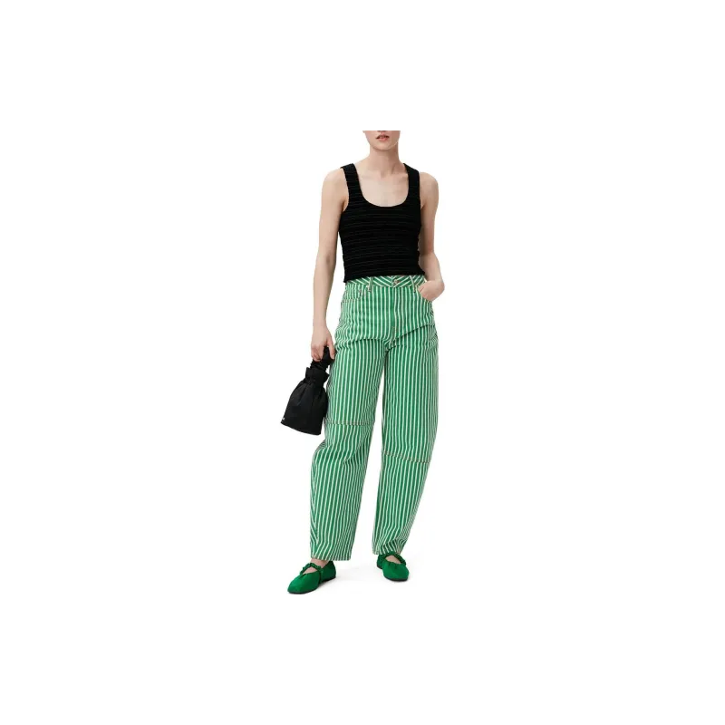 GANNI Jeans Women's Green-3