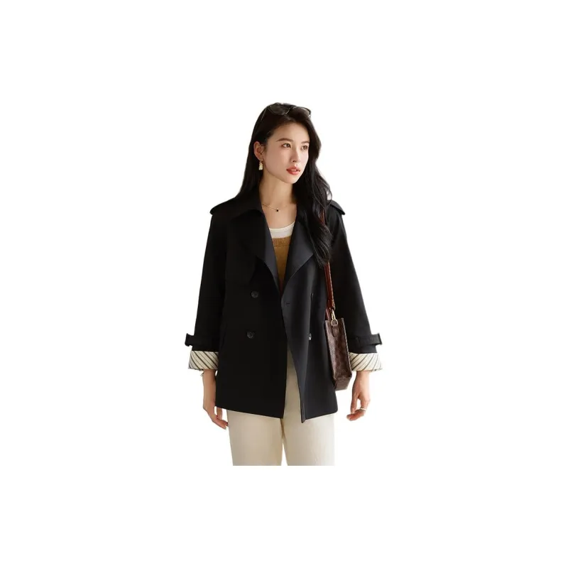Yi Mengyuan Cropped Trench Coat Women's-2