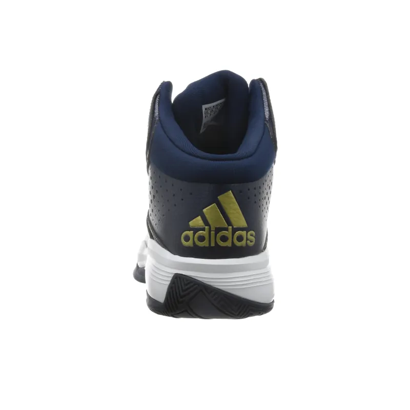 Adidas Anti Slip Wear Resistant Mid Top Basketball Shoes Men's Blue-4