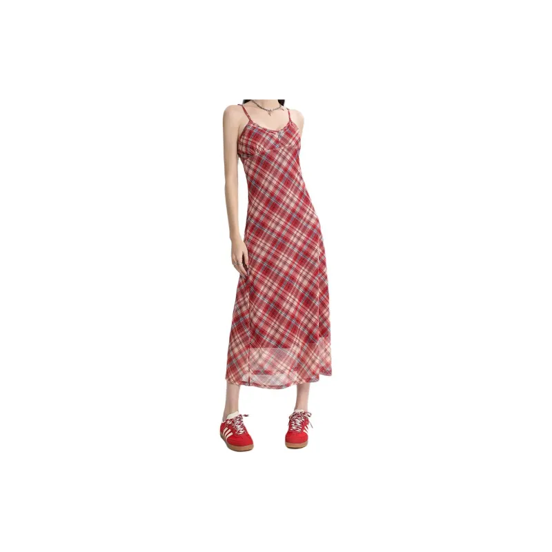 Kazakhstan Slip Dresses Women's Red-2