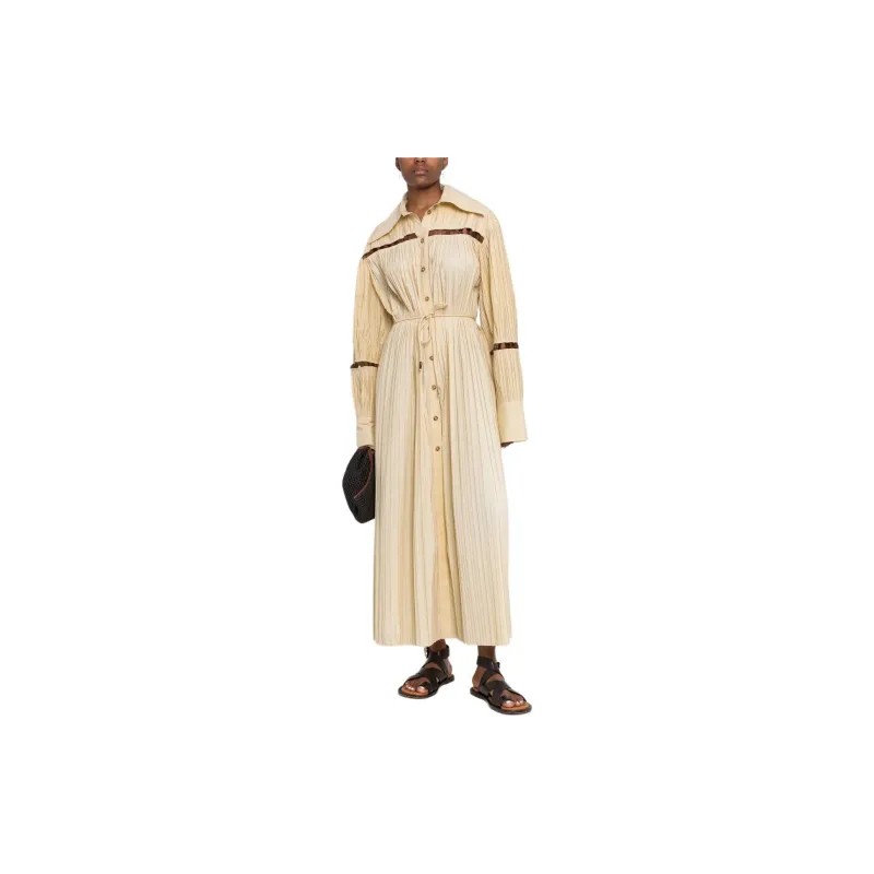 NANUSHKA Bead-embellished Pleated Shirt Dress-1