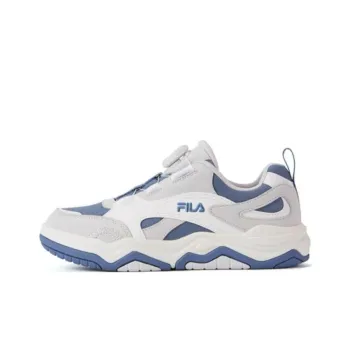 FILA KIDS Knob Buckle Anti Slip Wear Resistant Low Top Skateboard Shoes Blue White Teenagers
